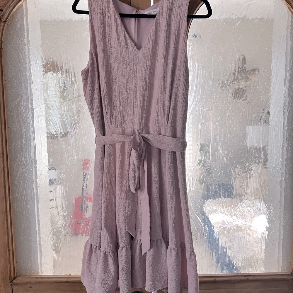 Calvin Klein Pink Tiered Tie Front Sundress